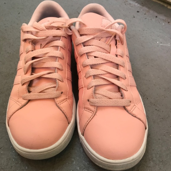 Women 100% Genuine Leather Adidas Light Pink Sneakers Size 9 - Picture 9 of 9